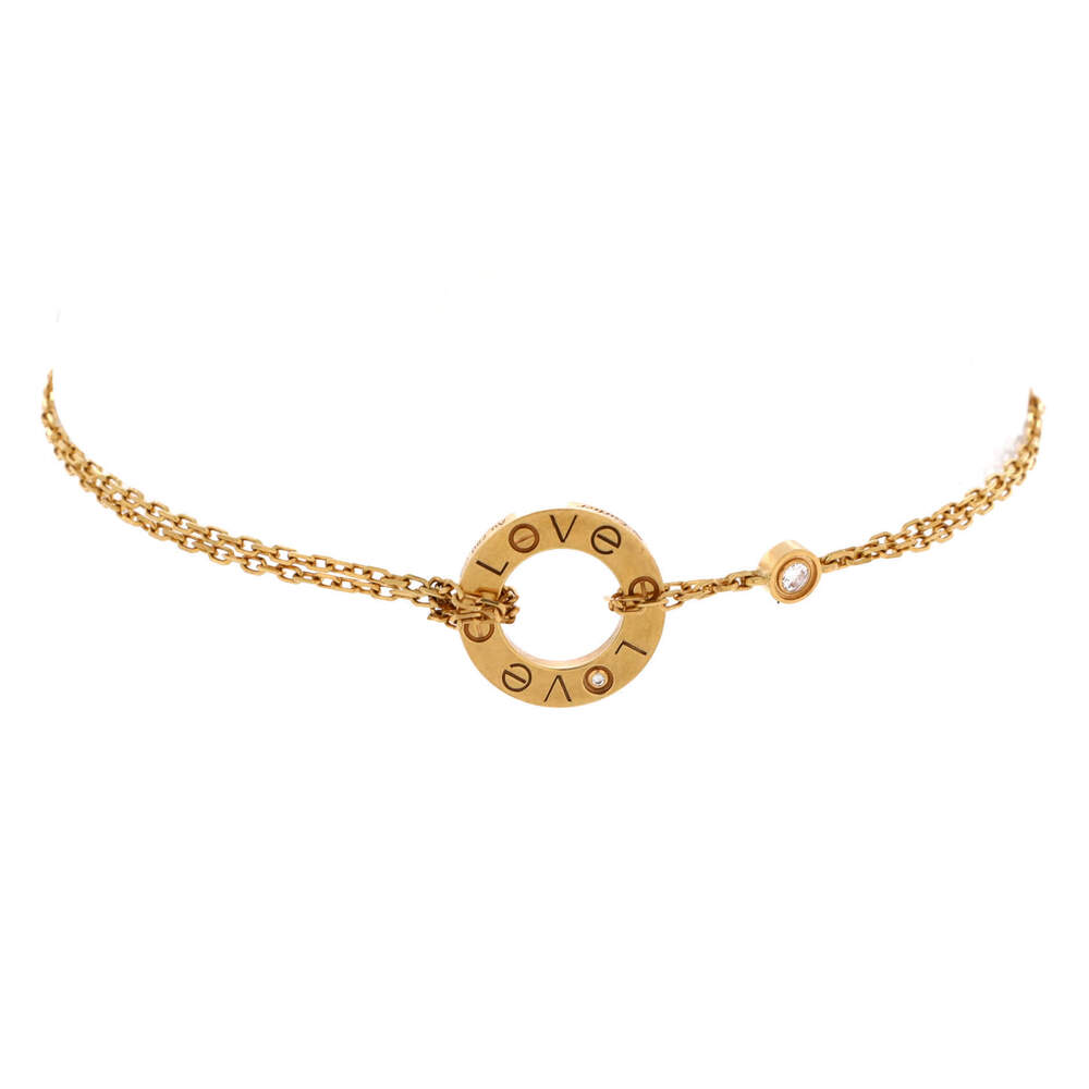 Cartier 2 Diamonds Love Bracelet 18K Yellow Gold with Diamonds